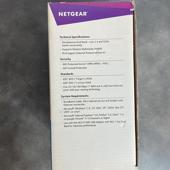 NETGEAR R6020 750 Mbps 4 Port Dual Band WiFi Router - Picture 5 of 5